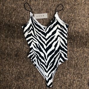 zebra bodysuit NWT